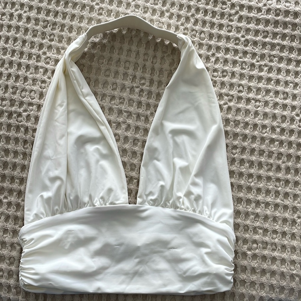 Princess Polly white Marilyn Monroe cropped top